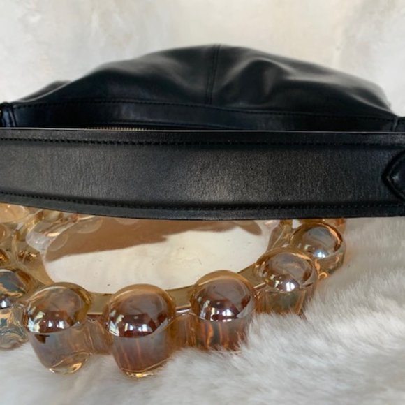 Cole Haan Black Leather Bag with Gold Accents RARE - Picture 10 of 14